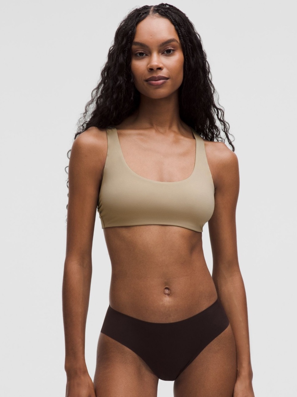 lululemon athletica Scoop-Neck Bralette in Taupe